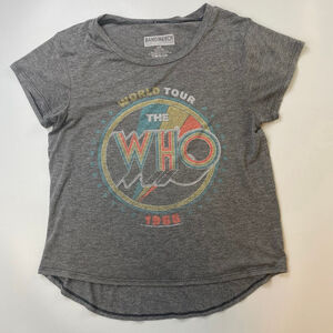 The Who Band T-shirt Grey Womens Small World Tour 1968 Licensed Retro Spellout